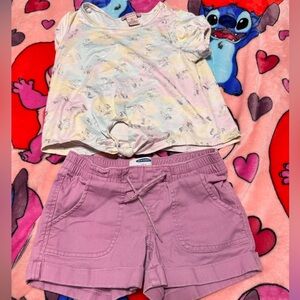 Girls Lavender Shorts and matching top size S(6/7)